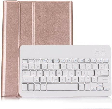Bluetooth Flip Cover Leather With Keyboard In English US Rose Gold (iPad 2017/2018 9.7")