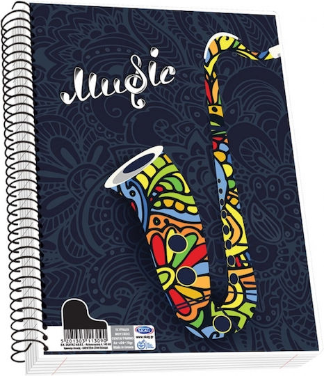 Skag Spiral Music Notebook A4 40 Paper Sheets Music (Miscellaneous Designs/Colors)
