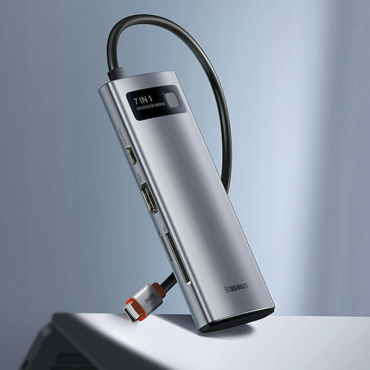 Baseus Metal Gleam USB-C Docking Station mit HDMI 4K PD Gray