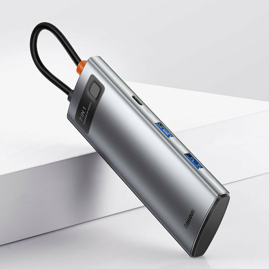 Baseus Metal Gleam USB-C Docking Station mit HDMI 4K PD Gray