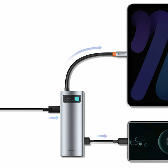 Baseus Metal Gleam USB-C Docking Station mit HDMI 4K PD Gray