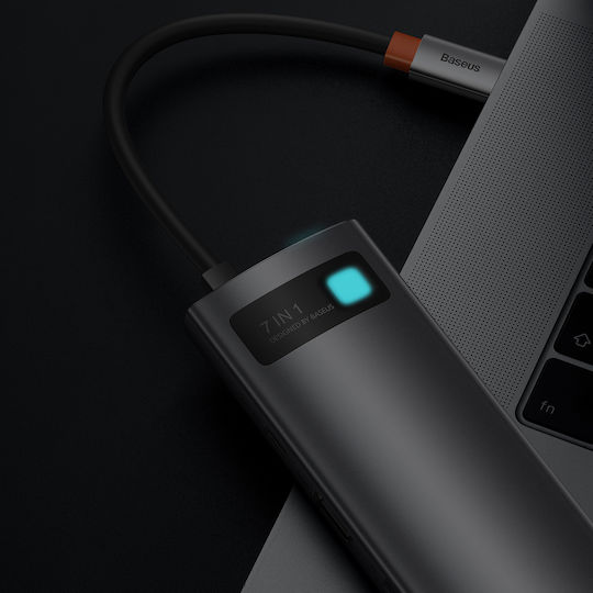 Baseus Metal Gleam USB-C Docking Station mit HDMI 4K PD Gray