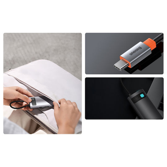 Baseus Metal Gleam USB-C Docking Station mit HDMI 4K PD Gray