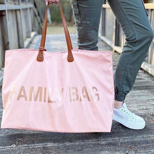 Childhome Shoulder/Hand Diaper Bag Family BR74496 Pink 55x18x40cm.