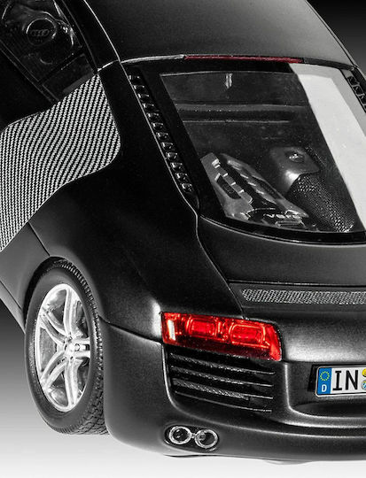 Revell Audi R8 Метал Фигура за Моделизъм Автомобил Черен 106 Части в Мащаб 1:24 18.4см.