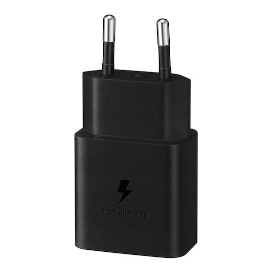 Samsung Charger with USB-C Port and Cable USB-C - USB-C 15W Power Delivery Blacks (EP-T1510X)