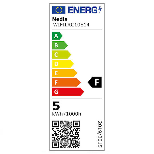 Nedis Smart Λάμπα LED 4.9W για Ντουί E14 RGBW 470lm Dimmable