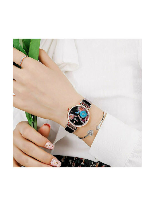 Curren Watch with Metal Bracelet Blue/Rose