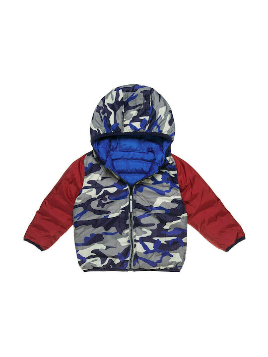 Alouette Kinderjacke Kurz Beidseitig mit Kapuze Blau