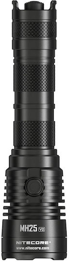 NiteCore Rechargeable Flashlight LED IP68 with Maximum Brightness 1300lm MH25V2 1 × 18650, 2 × CR123, 2 × RCR123 Black