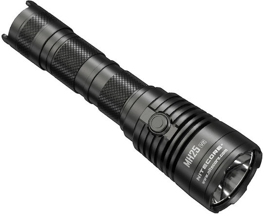 NiteCore Rechargeable Flashlight LED IP68 with Maximum Brightness 1300lm MH25V2 1 × 18650, 2 × CR123, 2 × RCR123 Black