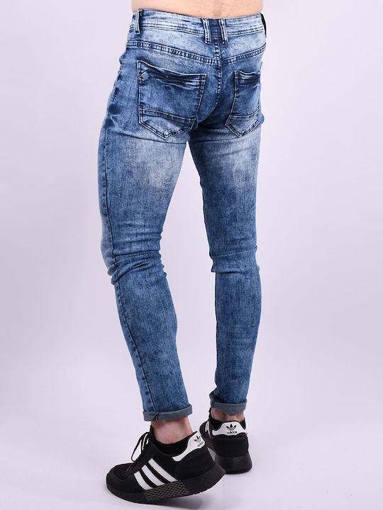 Pantaloni din denim albiți pentru bărbați Blue Jean