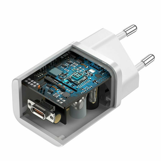 Baseus Charger Without Cable with USB-C Port 25W Whites (Super Si 1C)