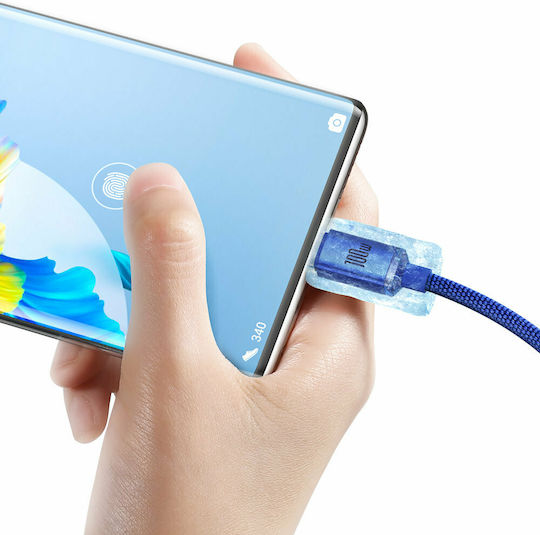 Baseus Crystal Shine Geflochtenes USB 2.0 Kabel USB-C männlich - USB-A 100W PD Blau 2m CAJY000503