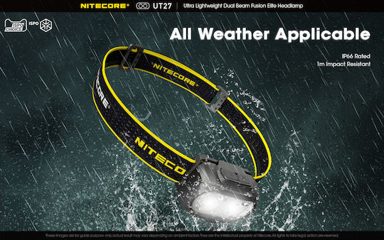 NiteCore Презареждащ се Челник LED IP66 с Максимална Яркост 520лм UT27 Pro 3 × AAA Черен