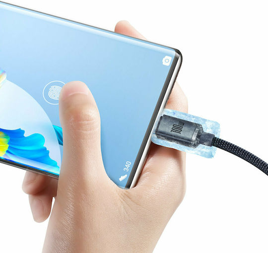 Baseus Crystal Shine Braided USB 2.0 Cable USB-C Male - USB-A 100W PD Black 1.2m CAJY000401