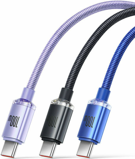 Baseus Crystal Shine Braided USB 2.0 Cable USB-C Male - USB-A 100W PD Black 1.2m CAJY000401