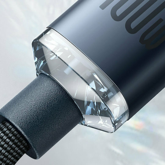 Baseus Crystal Shine Braided USB 2.0 Cable USB-C Male - USB-C 100W PD Blue 1.2m CAJY000603