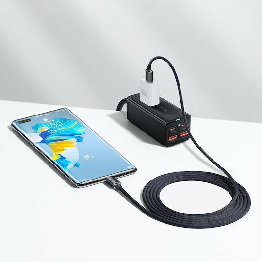 Baseus Crystal Shine Geflochtenes USB 2.0 Kabel USB-C männlich - USB-A 100W PD Lila 1,2m CAJY000405