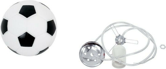 GloboStar Football Einfaches Licht Kinderdeckenleuchte Deckenleuchte mit Fassung E27 Black/White 15x18cm