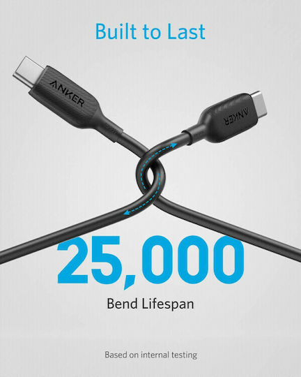 Anker Powerline III Редовна USB 2.0 Кабел USB-C мъжки - USB-C мъжки 100W Черен 1.8м (A8856H11)