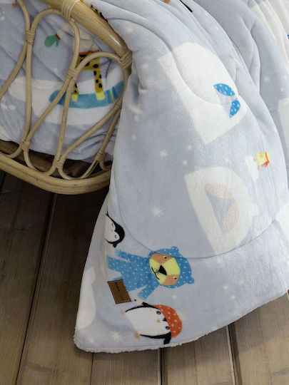 Nima Frosty Set Kids Duvet Cover Single with Pillowcase Cotton Gray 160x240cm