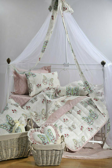 Down Town Home S122 Set Kinderbettbezug Einzel mit Kissenbezug Baumwolle Rosa 170x240cm
