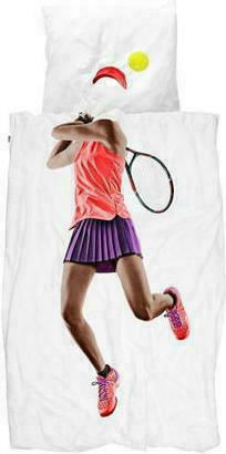 Snurk Tennis Set Kids Duvet Cover Single with Pillowcase Multicolored 140x200cm