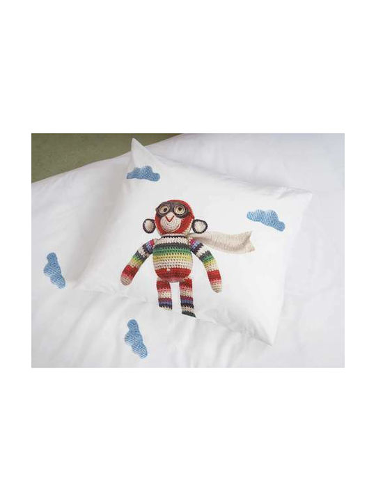 Snurk Airplane Monkey Παιδική Παπλωματοθήκη Μονή Λευκή 160x220εκ.