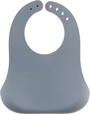 Stephen Joseph Dino Waterproof Bib Silicone with Button & Pocket Gray