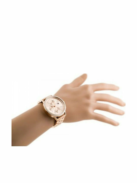 Tommy Hilfiger Carly Damen Uhr Chronograph mit Rose Gold Metallarmband