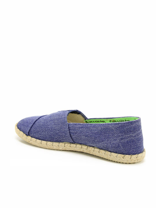 Leather Men's Espadrilles in Blue Color