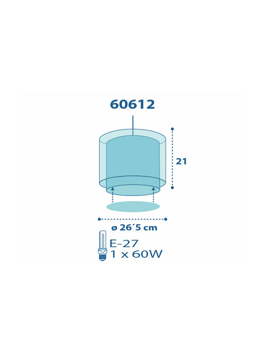 Ango Kids Plastic Single Ceiling Light E27 Police Blue 23W 26x21cm