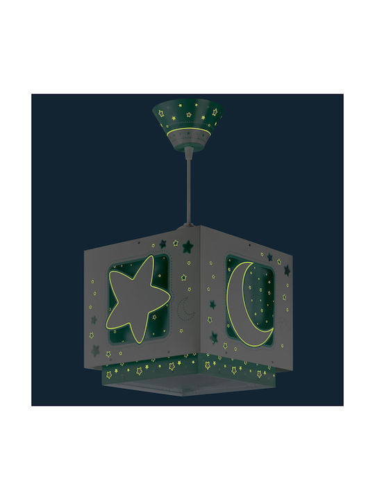 Ango Kids Plastic Single Ceiling Light E27 Moon Green 23W 25cm