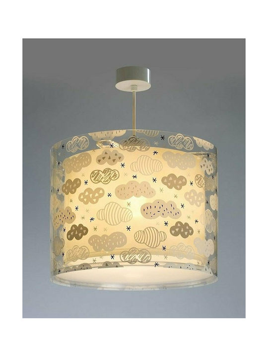 Ango Kids Plastic Single Ceiling Light E27 Clouds Grey 60W