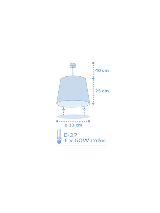 Ango Kids Plastic Single Ceiling Light E27 Starlight Blue 23W 25cm