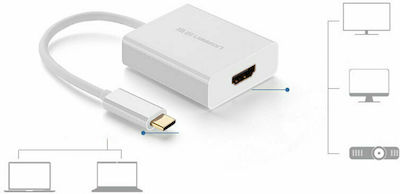 Ugreen Μετατροπέας USB-C male σε HDMI female Λευκό (40273)