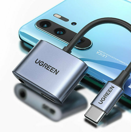 Ugreen Converter USB-C male to 3.5mm / USB-C female Gray 1pcs 60164