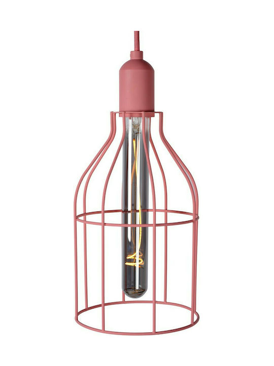 Lucide Lightning Kids Metallic Single Ceiling Light E27 Paulien Pink 60W