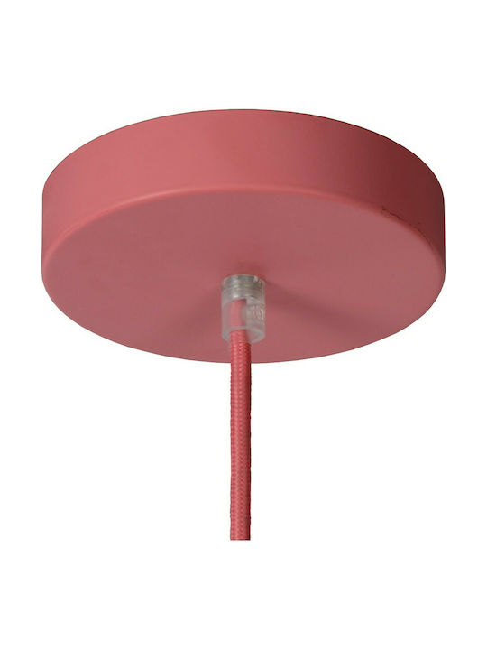 Lucide Lightning Kids Metallic Single Ceiling Light E27 Paulien Pink 60W