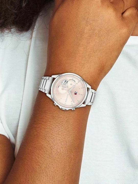 Tommy Hilfiger Quinn Women's Watch Chronograph with Silver Metal Bracelet