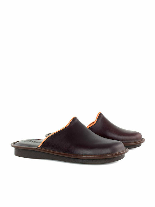 Castor Anatomic Men's Leather Slippers Brown