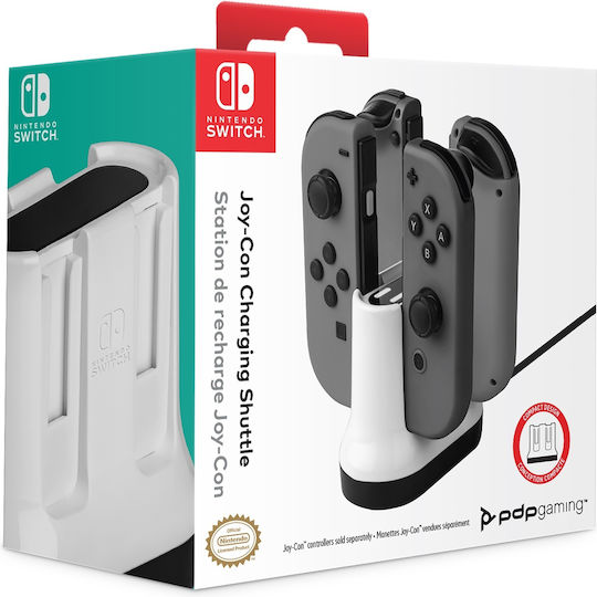 PDP Joy-Con Charging Shuttle Βάση Φόρτισης για 1 χειριστήριο Switch Λευκή 500-188-EU