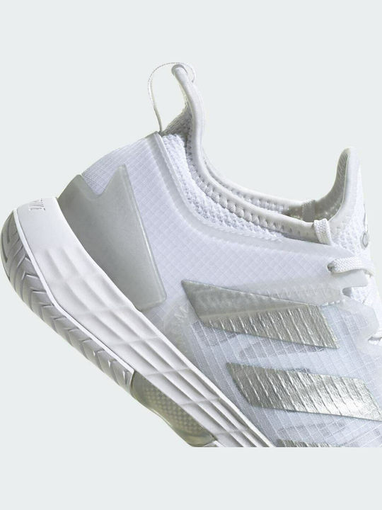 adidas Adizero Ubersonic 4 Women's Tennis Shoes for All Courts Cloud White / Silver Metallic / Grey Two