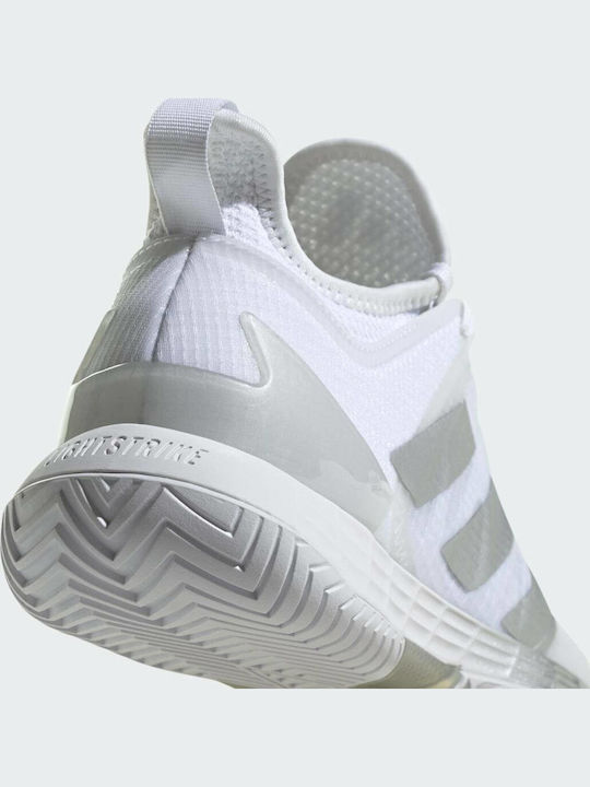 adidas Adizero Ubersonic 4 Women's Tennis Shoes for All Courts Cloud White / Silver Metallic / Grey Two