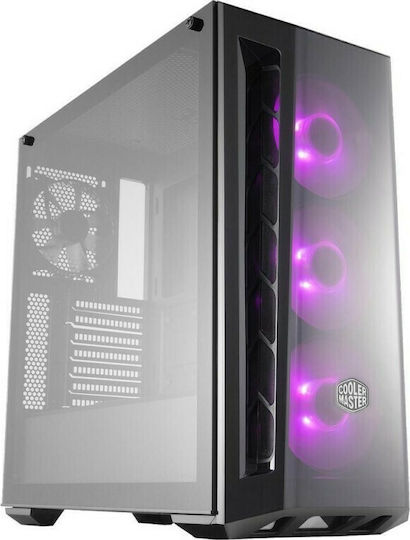 CoolerMaster MasterBox MB520 ARGB Gaming Midi-Turm Computergehäuse mit Seitenfenster Schwarz