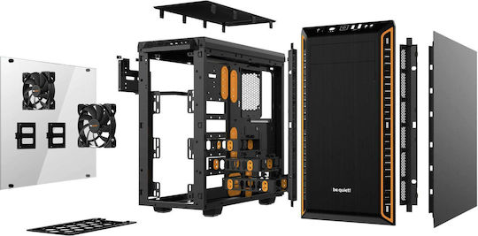 Be Quiet Pure Base 600 Window Гейминг Midi Tower Компютърна кутия Оранжев