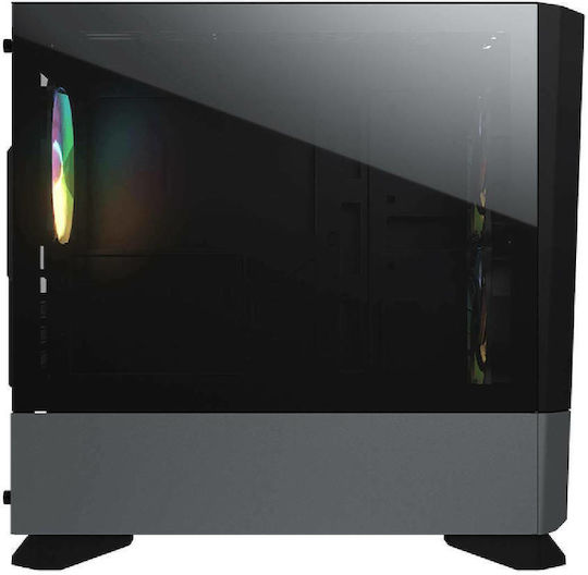 Cougar MG140 Air Gaming Mini Tower Κουτί Υπολογιστή με Πλαϊνό Παράθυρο και RGB Φωτισμό Μαύρο