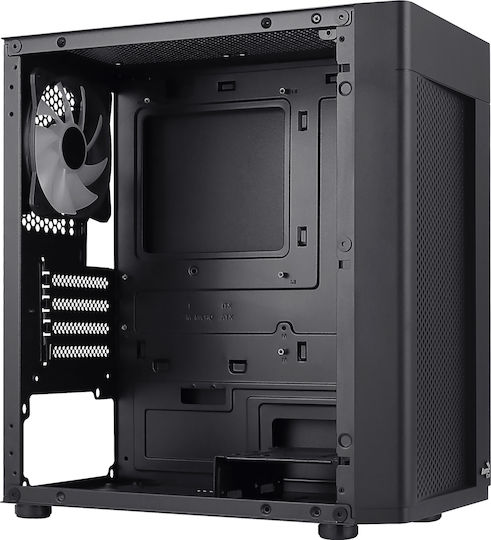 Aerocool Hexform Gaming Mini Tower Κουτί Υπολογιστή με Πλαϊνό Παράθυρο Μαύρο