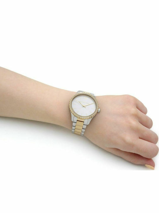 Michael Kors Layton Damen Uhr mit Metallarmband Silver / Gold